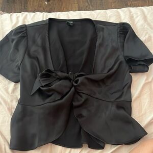 Wild Fable Black Tie Front Top
